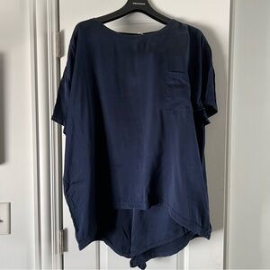 Lunya washable silk tee set, deep night